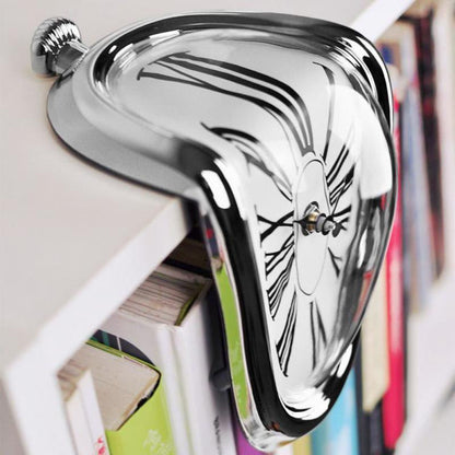 Smeltende Klok Wandklok Surrealistische Klok Dripping Clock Salvador Dali Stijl Moderne Wanddecoratie Zwart Zilver Goud Kunstobject Woonkamer Decoratie