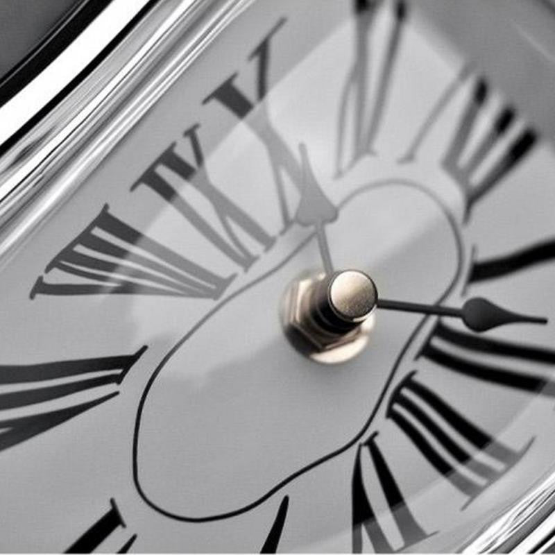 Smeltende Klok Wandklok Surrealistische Klok Dripping Clock Salvador Dali Stijl Moderne Wanddecoratie Zwart Zilver Goud Kunstobject Woonkamer Decoratie