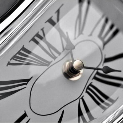 Smeltende Klok Wandklok Surrealistische Klok Dripping Clock Salvador Dali Stijl Moderne Wanddecoratie Zwart Zilver Goud Kunstobject Woonkamer Decoratie