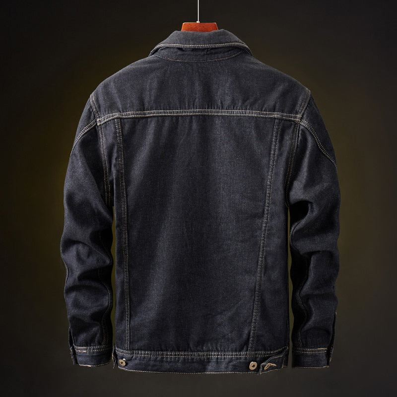 Heren Denim Jas Warm Met Sherpa Voering Stoer