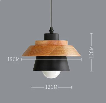 Scandinavische Houten Metalen Hanglamp Nordic Design Gekleurde Aluminium Kegel Of Koepel Plafondlamp Met Verstelbaar Snoer