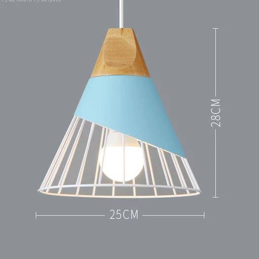 Scandinavische Houten Metalen Hanglamp Nordic Design Gekleurde Aluminium Kegel Of Koepel Plafondlamp Met Verstelbaar Snoer