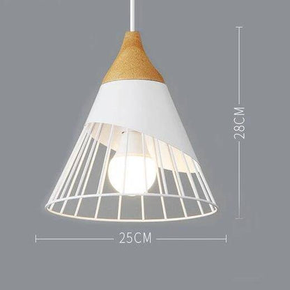 Scandinavische Houten Metalen Hanglamp Nordic Design Gekleurde Aluminium Kegel Of Koepel Plafondlamp Met Verstelbaar Snoer