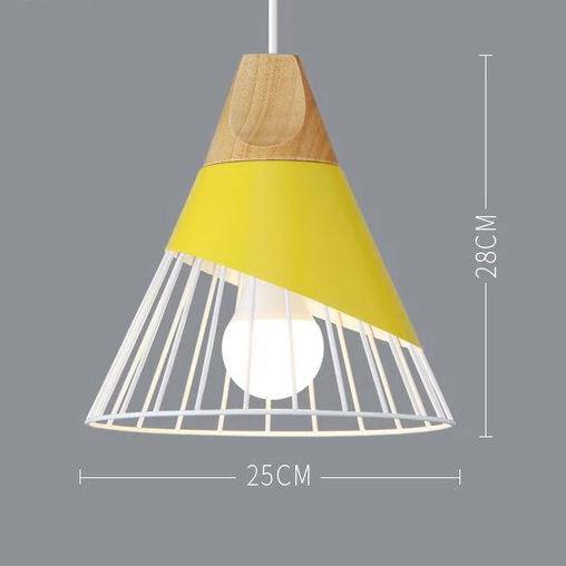 Scandinavische Houten Metalen Hanglamp Nordic Design Gekleurde Aluminium Kegel Of Koepel Plafondlamp Met Verstelbaar Snoer