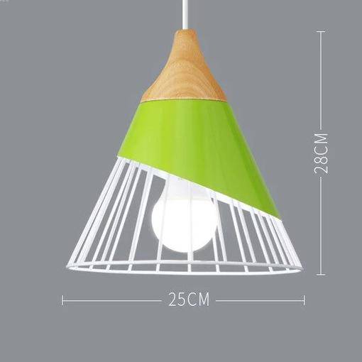 Scandinavische Houten Metalen Hanglamp Nordic Design Gekleurde Aluminium Kegel Of Koepel Plafondlamp Met Verstelbaar Snoer
