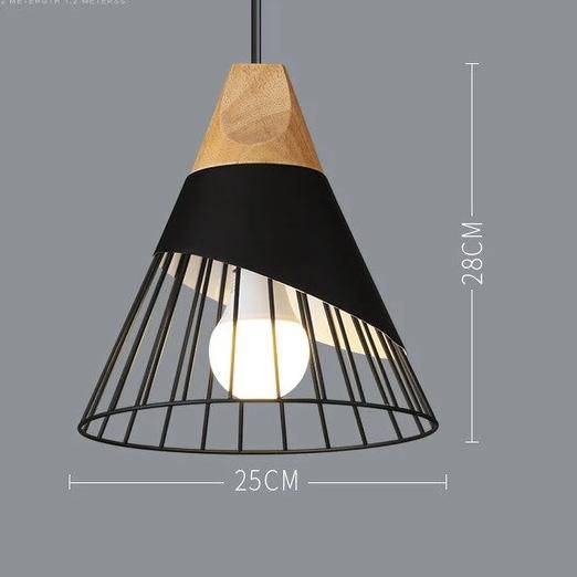 Scandinavische Houten Metalen Hanglamp Nordic Design Gekleurde Aluminium Kegel Of Koepel Plafondlamp Met Verstelbaar Snoer