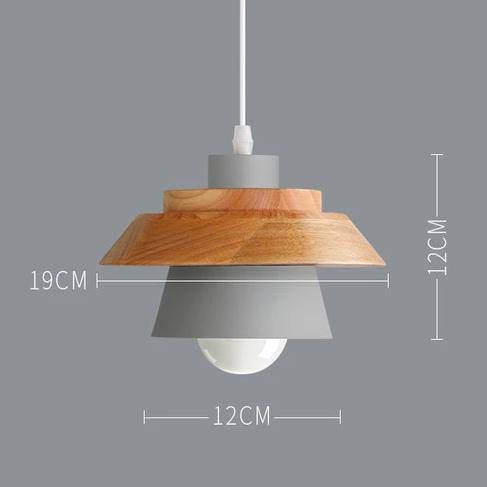 Scandinavische Houten Metalen Hanglamp Nordic Design Gekleurde Aluminium Kegel Of Koepel Plafondlamp Met Verstelbaar Snoer