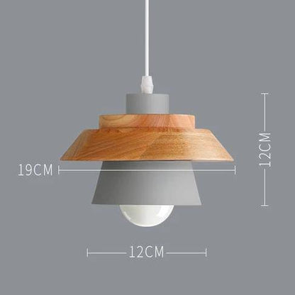 Scandinavische Houten Metalen Hanglamp Nordic Design Gekleurde Aluminium Kegel Of Koepel Plafondlamp Met Verstelbaar Snoer