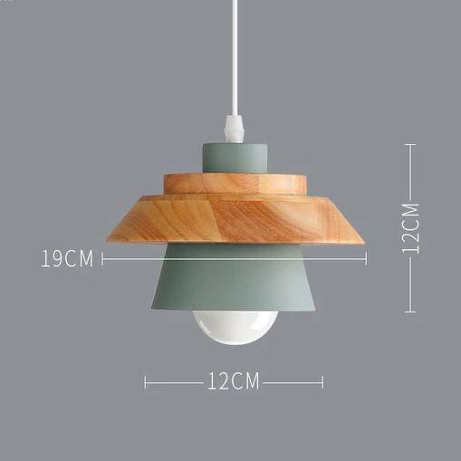 Scandinavische Houten Metalen Hanglamp Nordic Design Gekleurde Aluminium Kegel Of Koepel Plafondlamp Met Verstelbaar Snoer