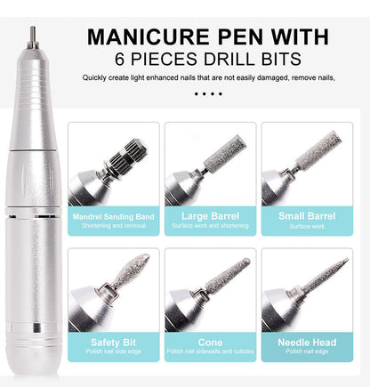 Professionele Elektrische Nagelvijl 45000 RPM Oplaadbaar — Stil & Draagbaar Manicure Apparaat