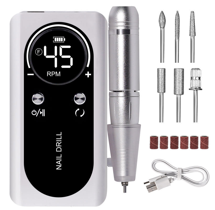 Professionele Elektrische Nagelvijl 45000 RPM Oplaadbaar — Stil & Draagbaar Manicure Apparaat