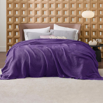 Lichtgewicht Katoenen Wafelplaid Tweepersoonsbed Zacht Ademend Deken Scandinavisch Design 90x90 cm Woonkamer