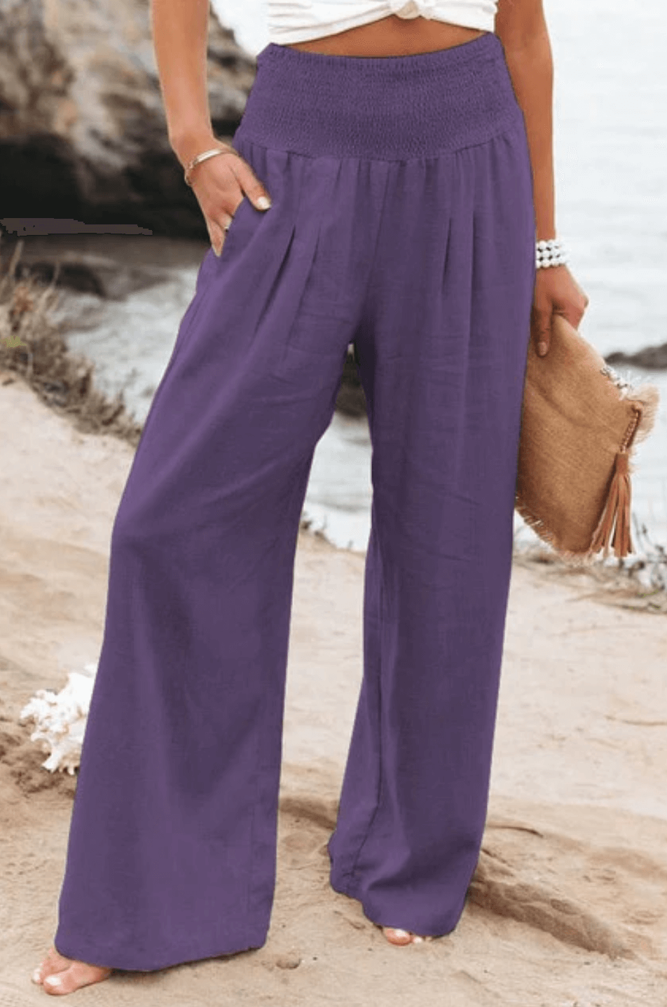 Vrouwen Palazzo Broek High Waist Comfortabel Elegante Stijl