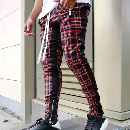 Heren Jogger Broek Geruit Stretch Stof - StudioMarella