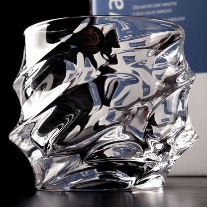 Kristallen Whiskyglas met Tornadovorm 300ml voor Premium Drankbeleving | Handgemaakt Japans-Geïnspireerd Spiraaldesign