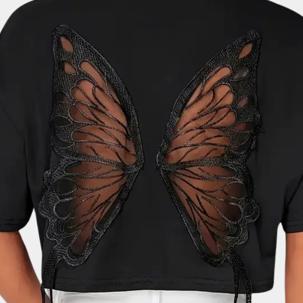 Vlinder T-Shirt Korte Mouw Voor Dames