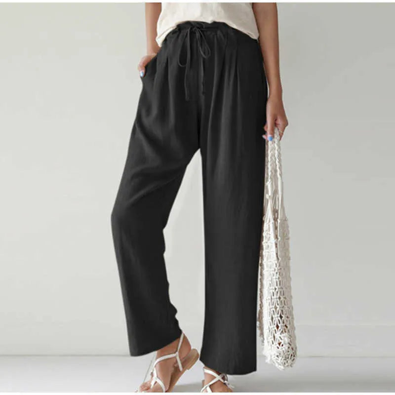 Wijde Broek met Plooizak en Elastische Band