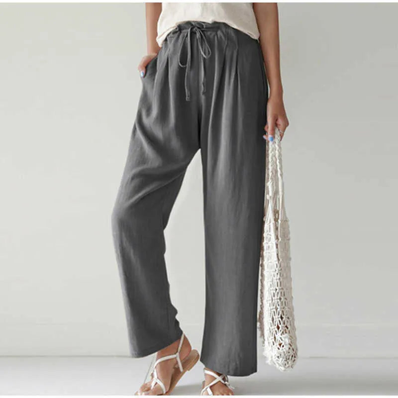 Wijde Broek met Plooizak en Elastische Band