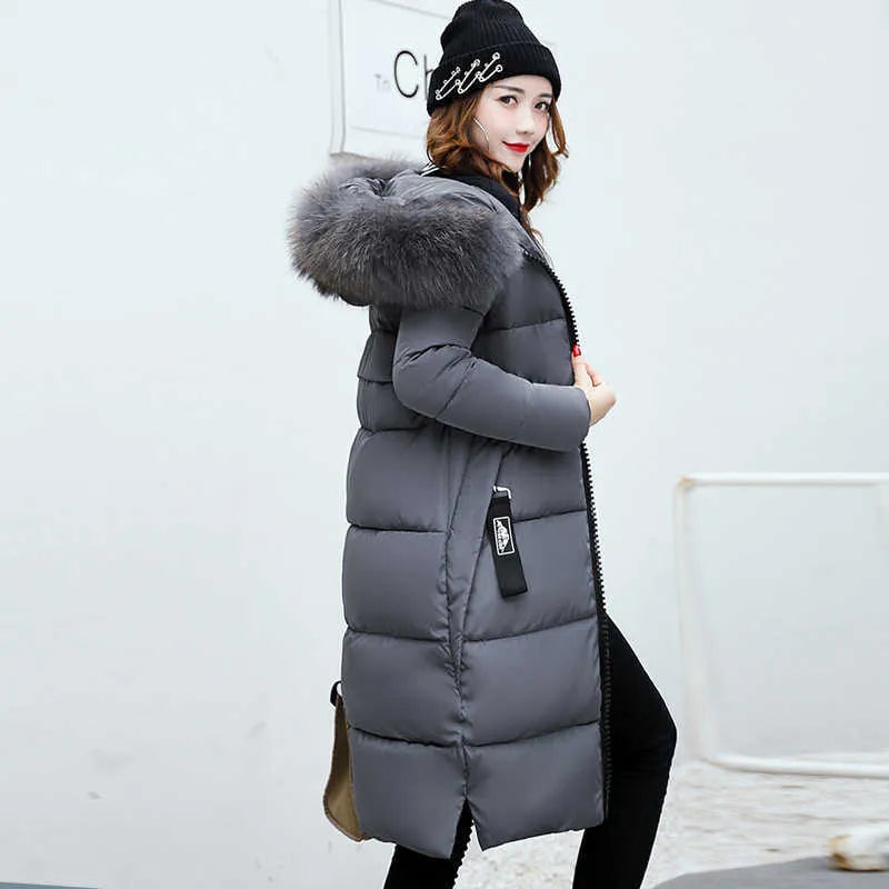 Dames Pufferjas Warm Imitatiebont Capuchon Winterjas
