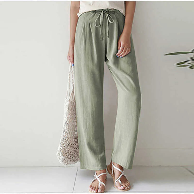 Wijde Broek met Plooizak en Elastische Band