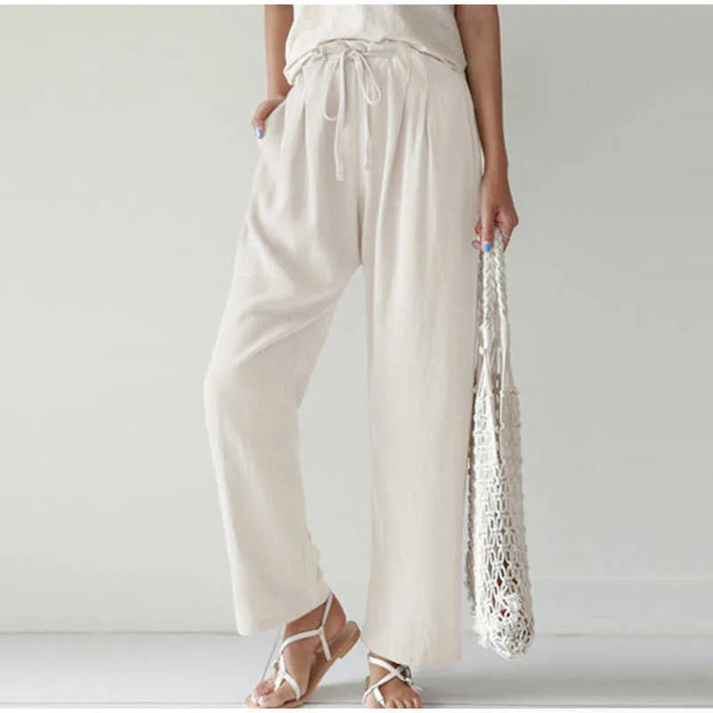 Wijde Broek met Plooizak en Elastische Band