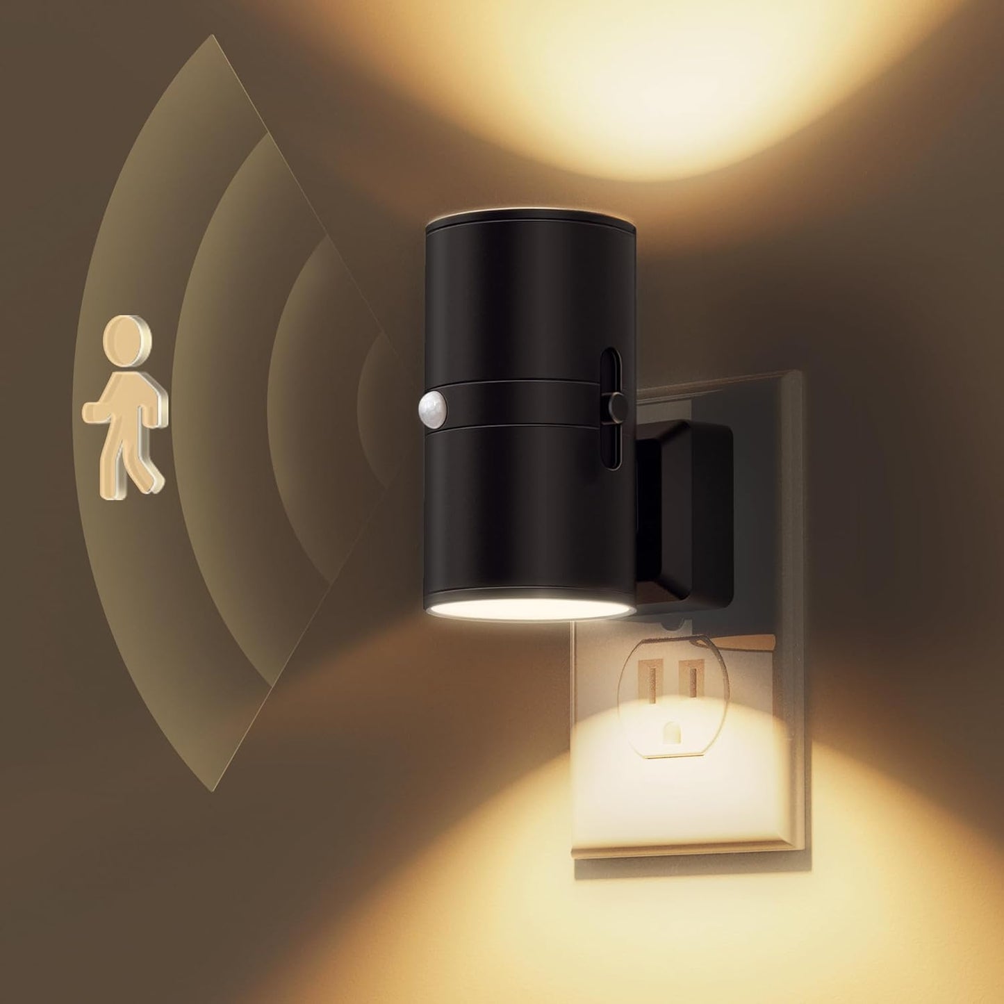 Minimalistische led wandlamp met lichtsensor en automatische dag-nachtfunctie voor moderne interieurs