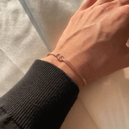 Liefdes Armband Simpele Knopen Zilver