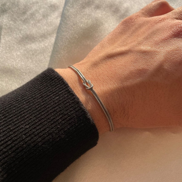 Liefdes Armband Simpele Knopen Zilver
