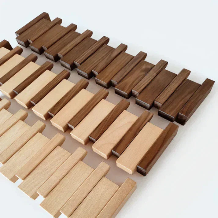 Wandkapstok Pianotoetsen Design Hout met Haken voor Gang Hal Kamer