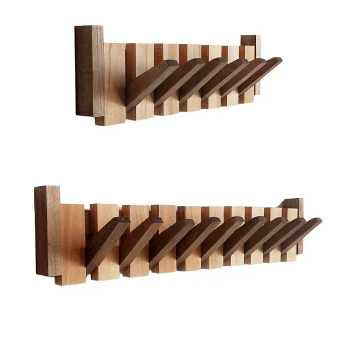 Wandkapstok Hout Piano Vormgeving 4-8 Haken Scandinavisch Design Hal Slaapkamer Garderobe Wand Opslag