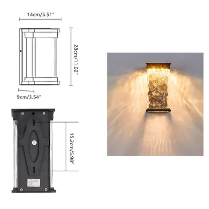Buitenlamp LED Wandlamp Aluminium Glas Watergolf 16W Warm Wit Veranda Tuin Gevel Buitenverlichting IP43