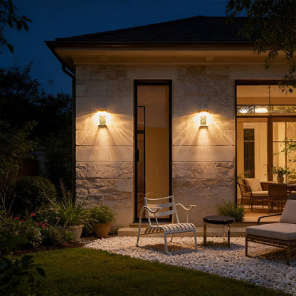 Buitenlamp LED Wandlamp Aluminium Glas Watergolf 16W Warm Wit Veranda Tuin Gevel Buitenverlichting IP43