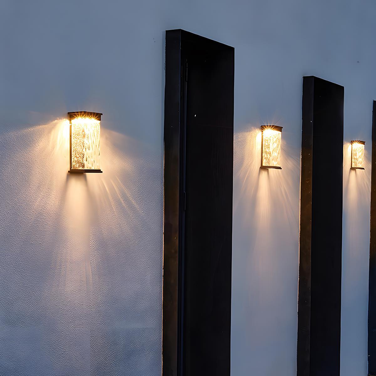 Buitenlamp LED Wandlamp Aluminium Glas Watergolf 16W Warm Wit Veranda Tuin Gevel Buitenverlichting IP43