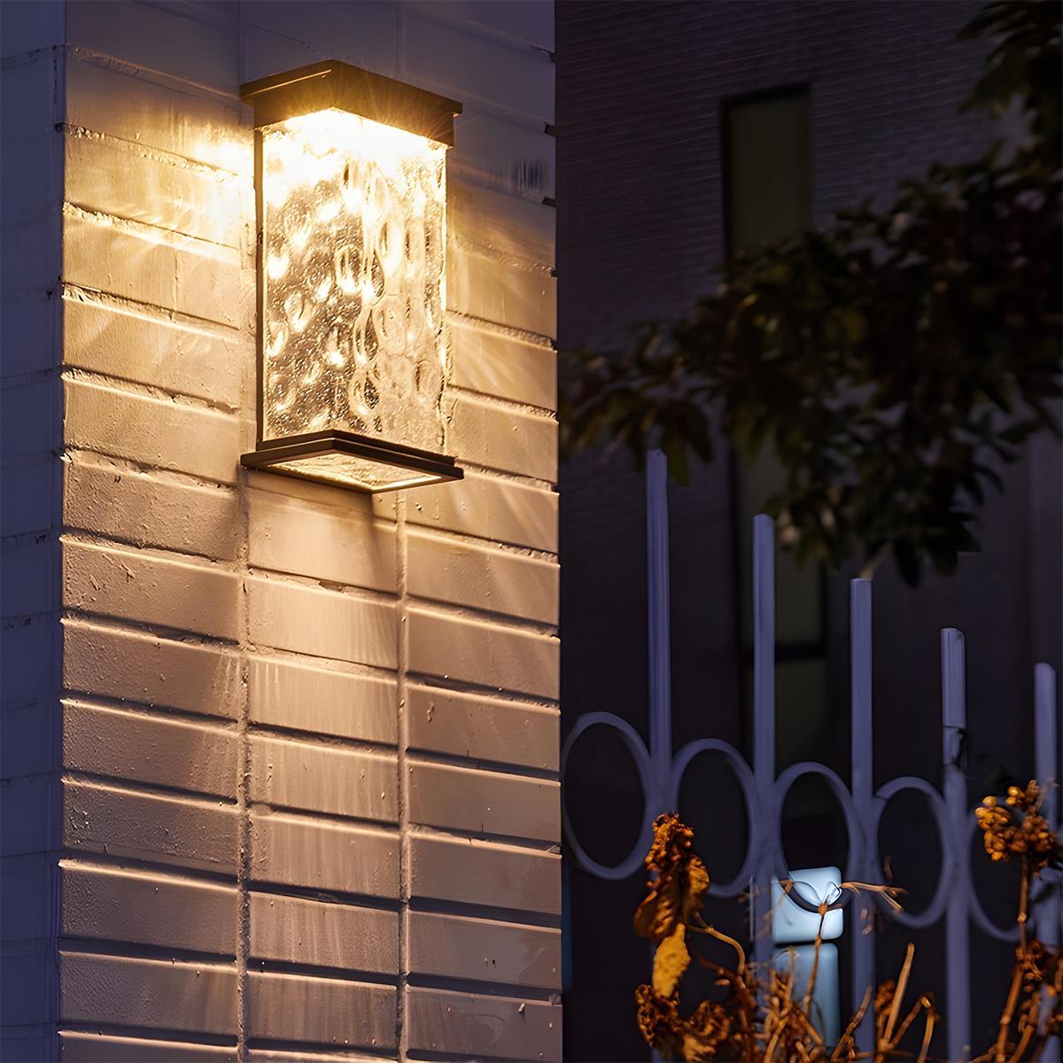 Buitenlamp LED Wandlamp Aluminium Glas Watergolf 16W Warm Wit Veranda Tuin Gevel Buitenverlichting IP43