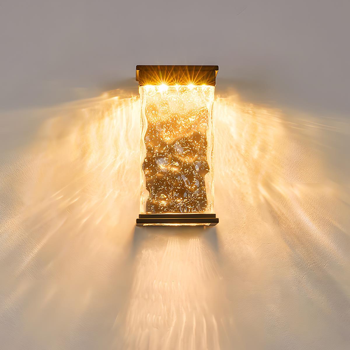 Buitenlamp LED Wandlamp Aluminium Glas Watergolf 16W Warm Wit Veranda Tuin Gevel Buitenverlichting IP43