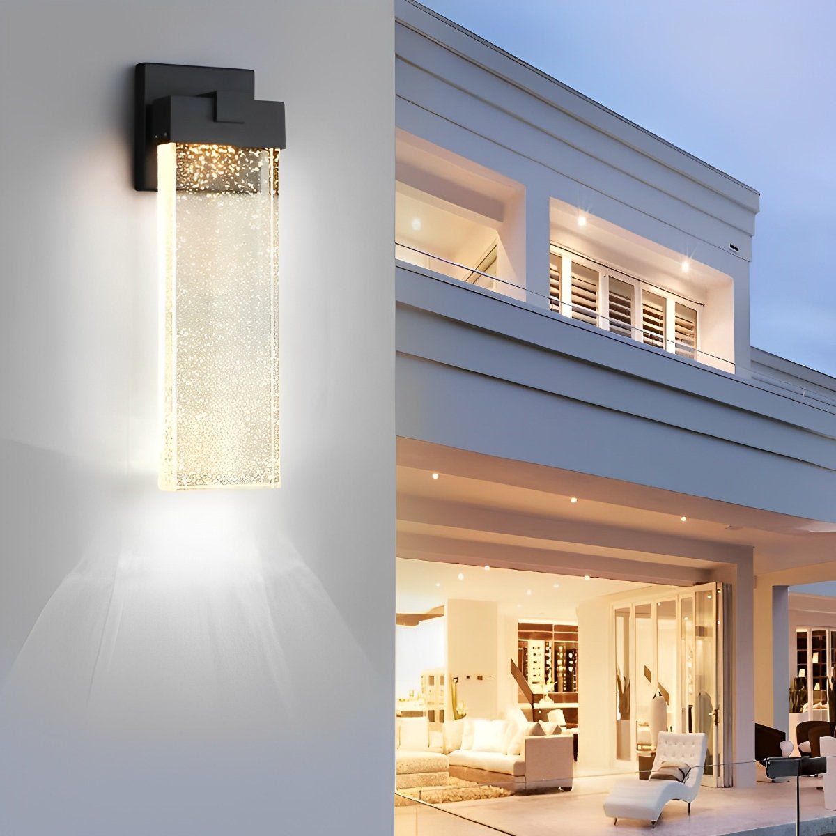 Buiten LED Wandlamp Kristal Aluminium Zwart 10W 18W 24W IP54 Gevel Voordeur Tuin Villa Buitenlamp Modern