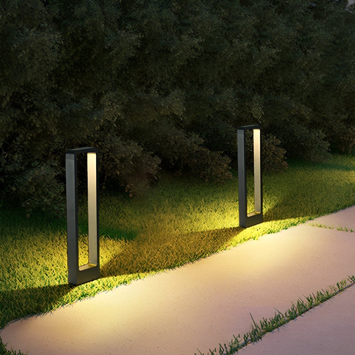 Sokkellamp LED 10W Zwart Aluminium Tuin Oprijlaan Pad IP65 Staande Buitenlamp Rechthoek Warmwit 3000K Gazonlamp Tuinverlichting