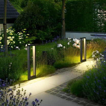 Sokkellamp LED 10W Zwart Aluminium Tuin Oprijlaan Pad IP65 Staande Buitenlamp Rechthoek Warmwit 3000K Gazonlamp Tuinverlichting