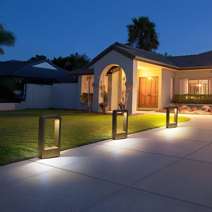Sokkellamp LED 10W Zwart Aluminium Tuin Oprijlaan Pad IP65 Staande Buitenlamp Rechthoek Warmwit 3000K Gazonlamp Tuinverlichting