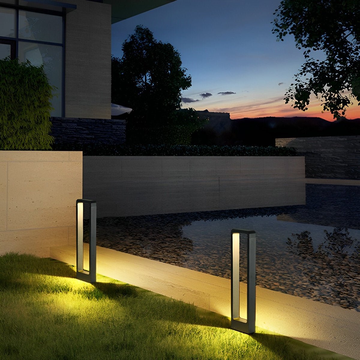 Sokkellamp LED 10W Zwart Aluminium Tuin Oprijlaan Pad IP65 Staande Buitenlamp Rechthoek Warmwit 3000K Gazonlamp Tuinverlichting