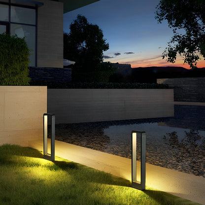Sokkellamp LED 10W Zwart Aluminium Tuin Oprijlaan Pad IP65 Staande Buitenlamp Rechthoek Warmwit 3000K Gazonlamp Tuinverlichting