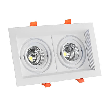 Inbouwspot Dubbel LED Aluminium Wit 24W Plafond Woonkamer Keuken Winkel Verstelbaar Downlight Inbouw Armatuur Modern