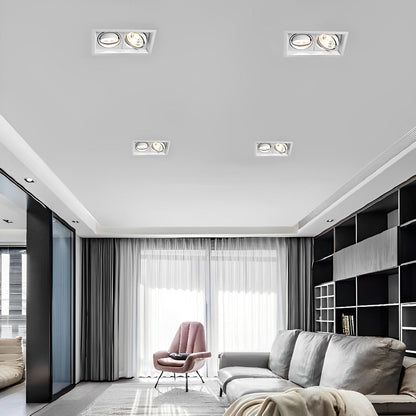 Inbouwspot Dubbel LED Aluminium Wit 24W Plafond Woonkamer Keuken Winkel Verstelbaar Downlight Inbouw Armatuur Modern