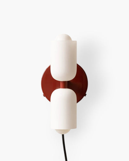 Sansoti | Wandlamp met Dubbele Glazen Kappen voor Slaapkamer en Woonkamer – E27 Wandverlichting