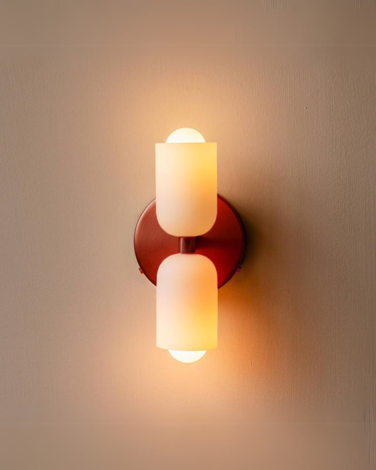 Sansoti | Wandlamp met Dubbele Glazen Kappen voor Slaapkamer en Woonkamer – E27 Wandverlichting