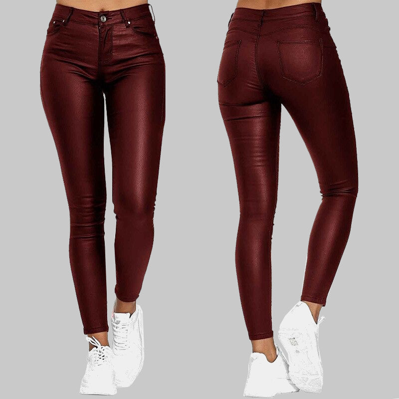 Dames Hoge Taille Broek Zwart Stretch Stof