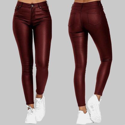 Dames Hoge Taille Broek Zwart Stretch Stof