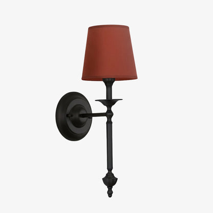 Stoffen Wandlamp met Vintage Koperen Afwerking – Sfeervolle Verlichting voor Hal, Slaapkamer en Woonkamer