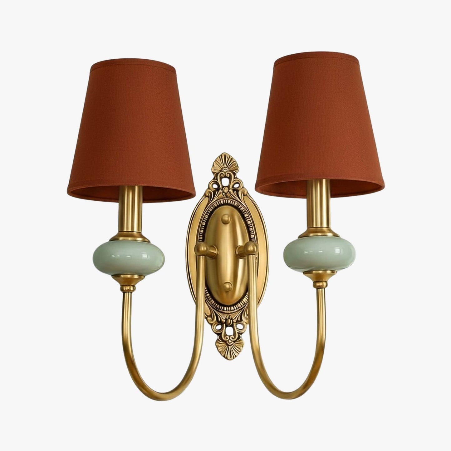 Keramische wandlamp met stoffen kap - 1 of 2 lichtpunten - E27 - diverse kleuren & stijlen