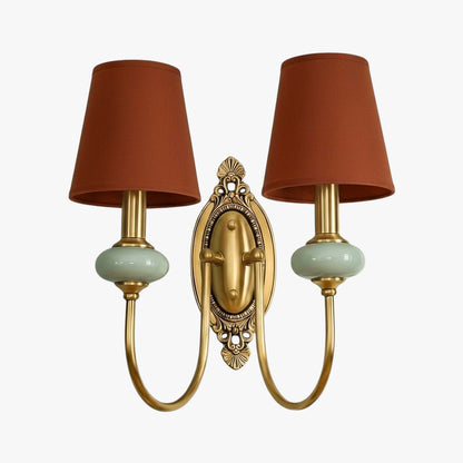 Keramische wandlamp met stoffen kap - 1 of 2 lichtpunten - E27 - diverse kleuren & stijlen
